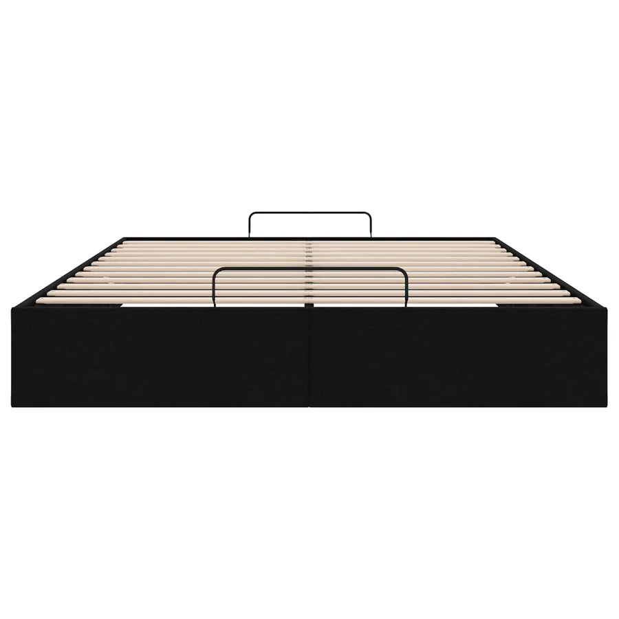 Cadre de lit ottoman Noir Lit double classique Tissu - 7