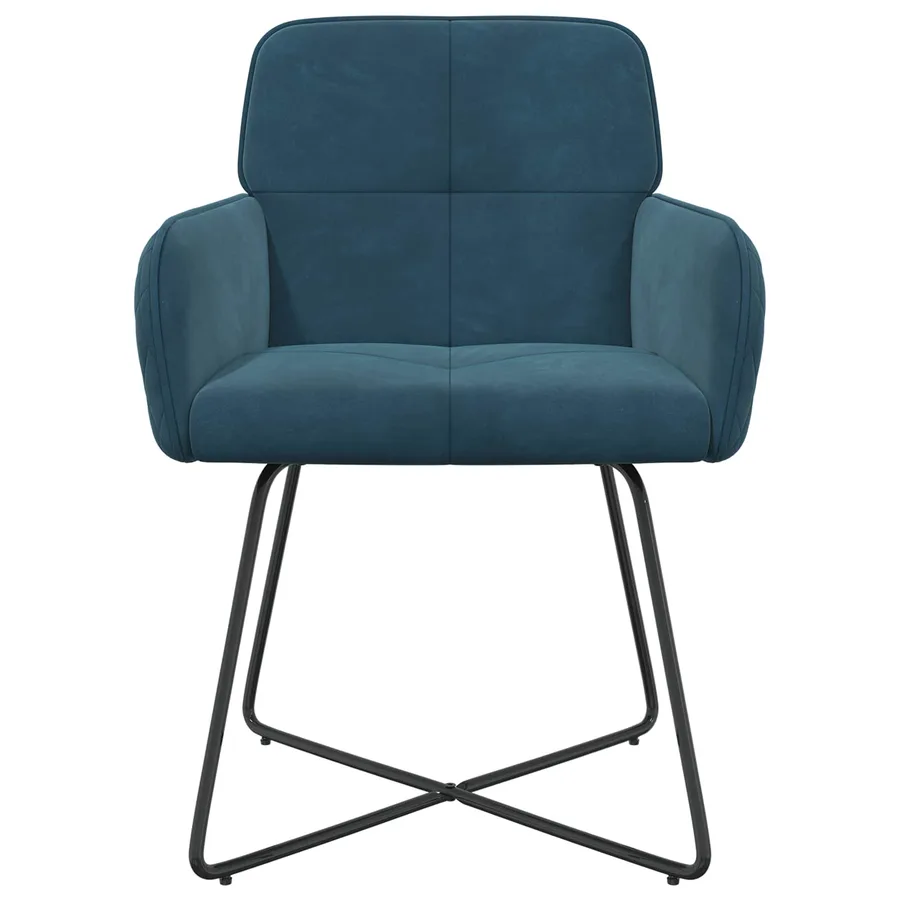 Chaises de salle à manger 4 pcs Velours Bleu 59 x 56,5 x 86 cm - 3