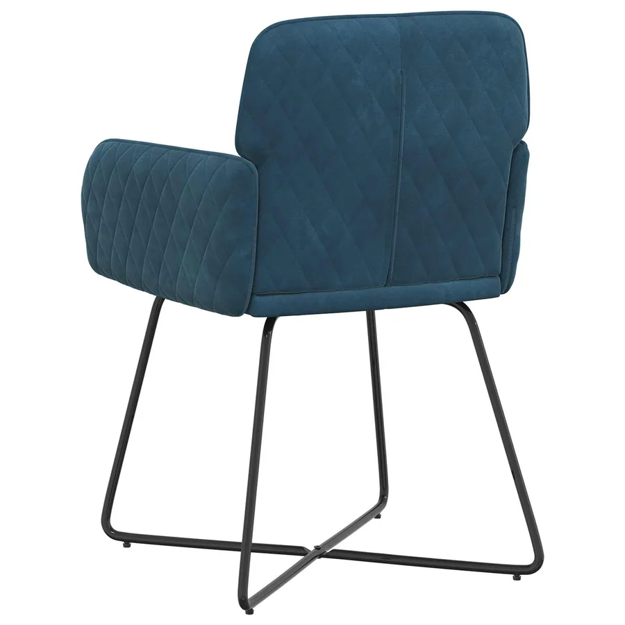 Chaises de salle à manger 4 pcs Velours Bleu 59 x 56,5 x 86 cm - 5