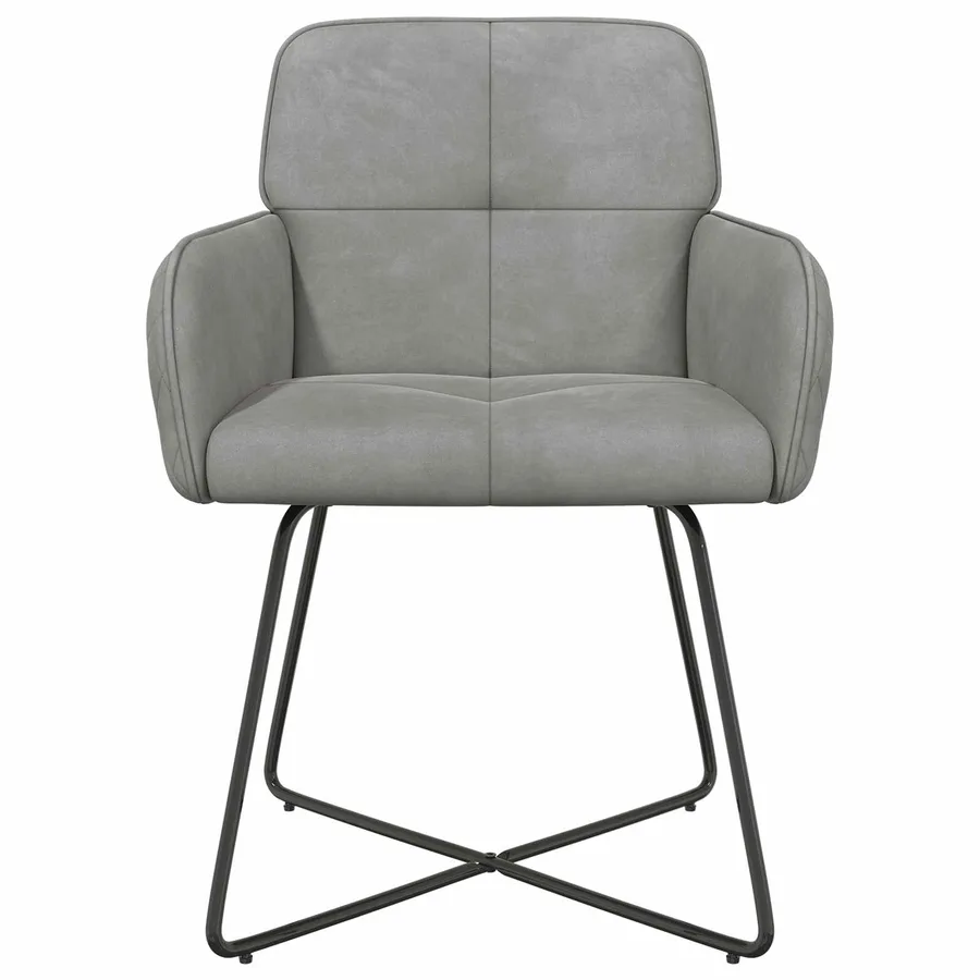 Chaises de salle à manger 4 pcs Velours Gris clair - 3