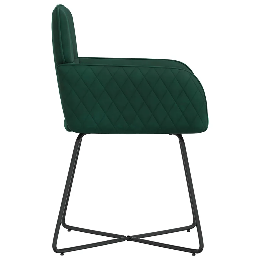 Chaises de salle à manger 2 pcs Velours Vert foncé - 4