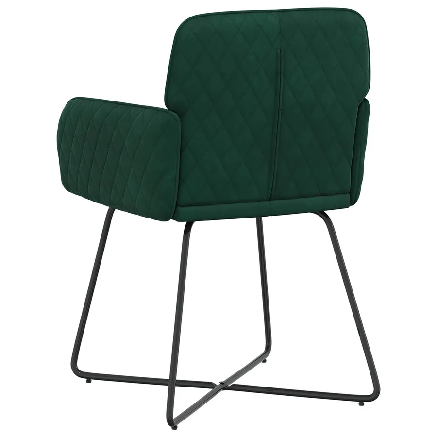 Chaises de salle à manger 2 pcs Velours Vert foncé - 5