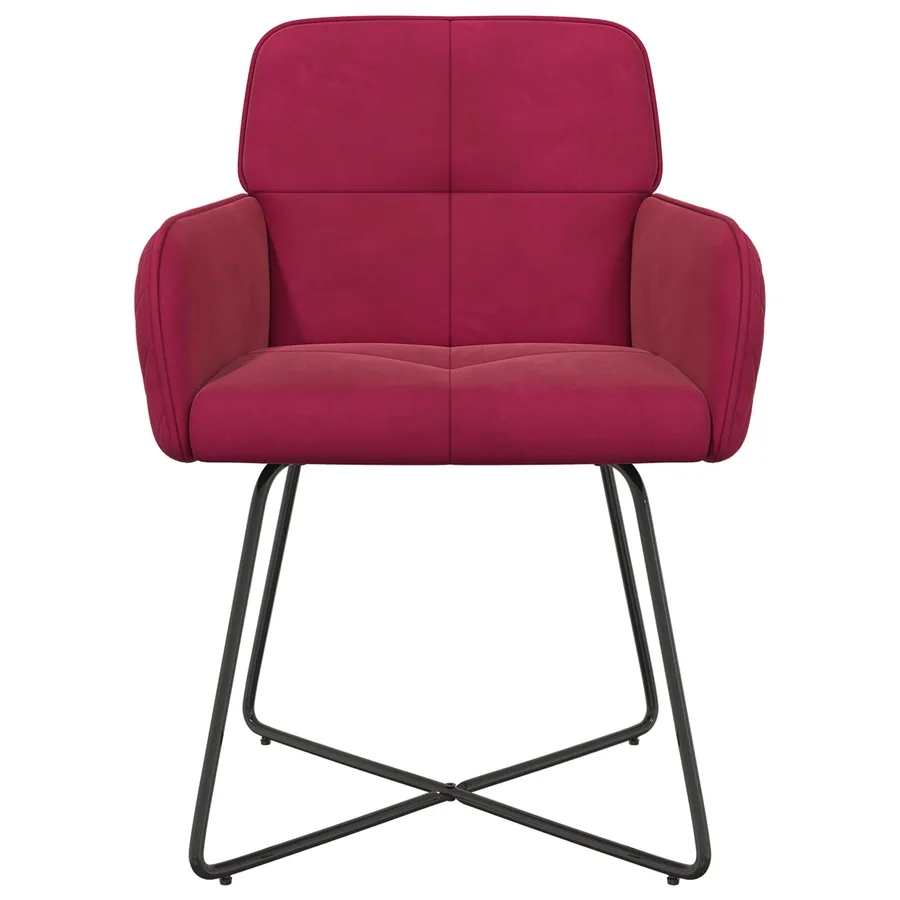 Chaises de salle à manger 6 pcs Velours Bordeaux - 3