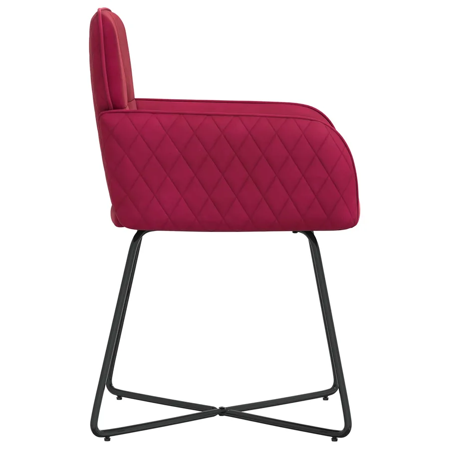 Chaises de salle à manger 6 pcs Velours Bordeaux - 4