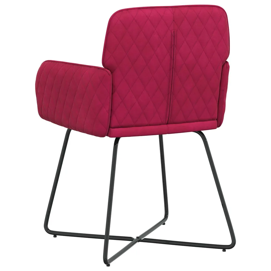 Chaises de salle à manger 6 pcs Velours Bordeaux - 5