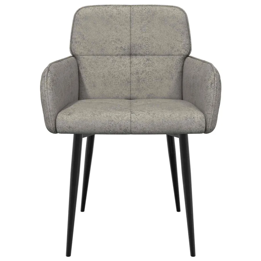 Chaises de salle à manger 2 pcs Simili daim Gris clair - 3