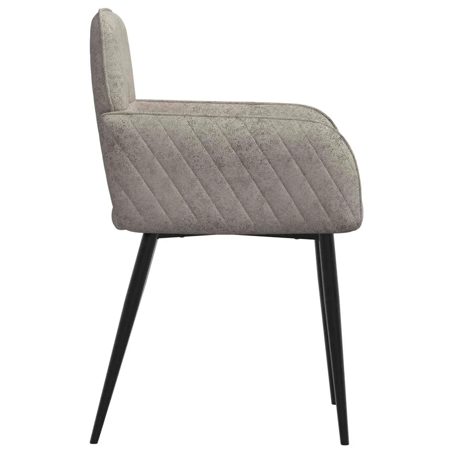 Chaises de salle à manger 2 pcs Simili daim Gris clair - 4