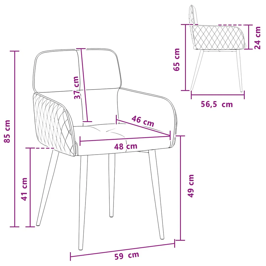 Chaises de salle à manger 2 pcs Simili daim Gris clair - 8