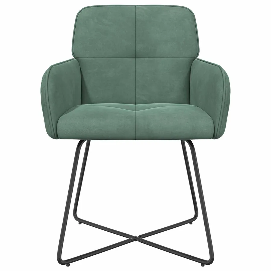 Chaises de salle à manger 6 pcs Velours Vert Mer - 3