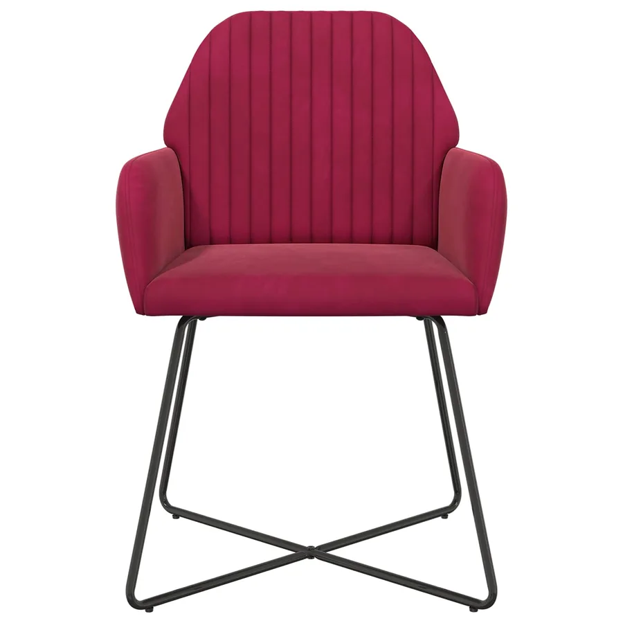 Chaises de salle à manger 6 pcs Velours Bordeaux - 3