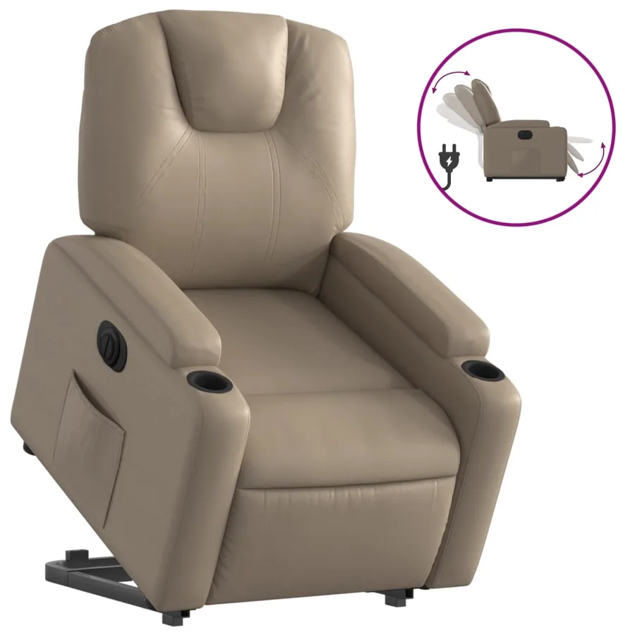 Fauteuil inclinable électrique cappuccino similicuir - 2