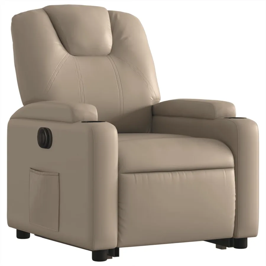 Fauteuil inclinable électrique cappuccino similicuir - 4