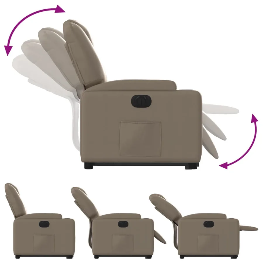 Fauteuil inclinable électrique cappuccino similicuir - 7
