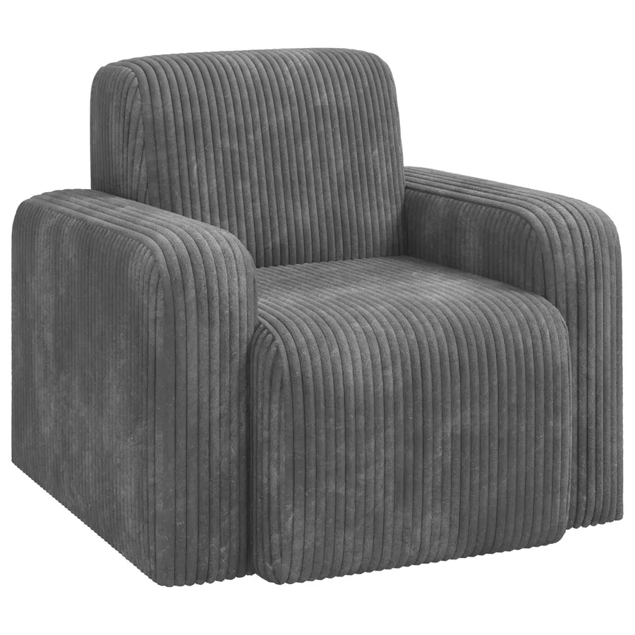 Fauteuil Gris clair velours côtelé - 2