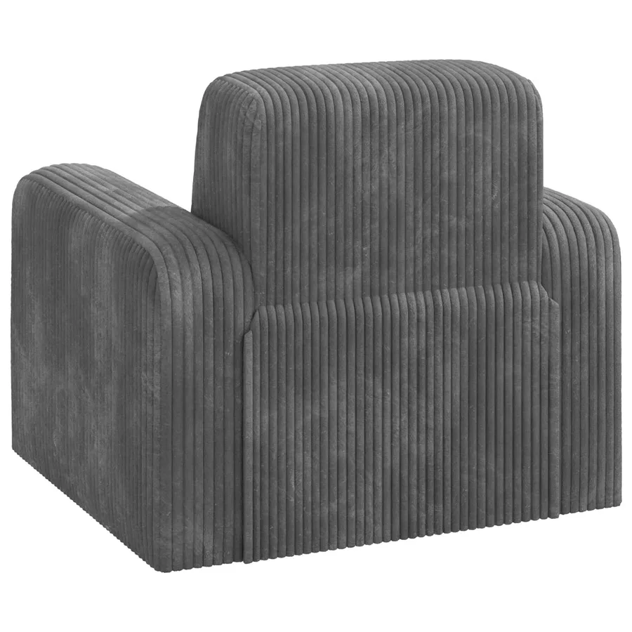 Fauteuil Gris clair velours côtelé - 5