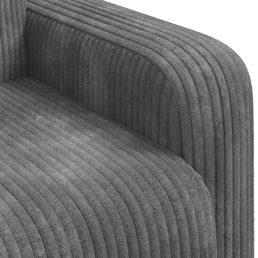 Fauteuil Gris clair velours côtelé - 6