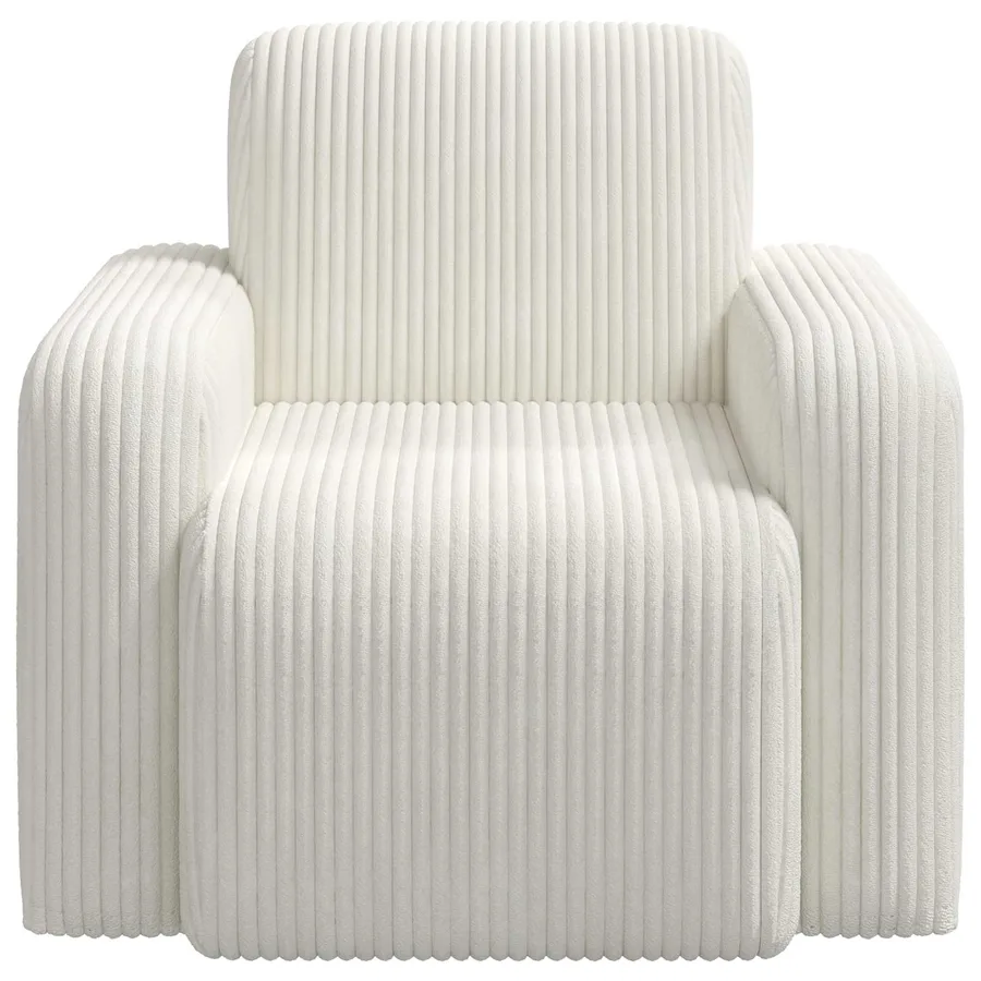 Fauteuil Crème velours côtelé - 3