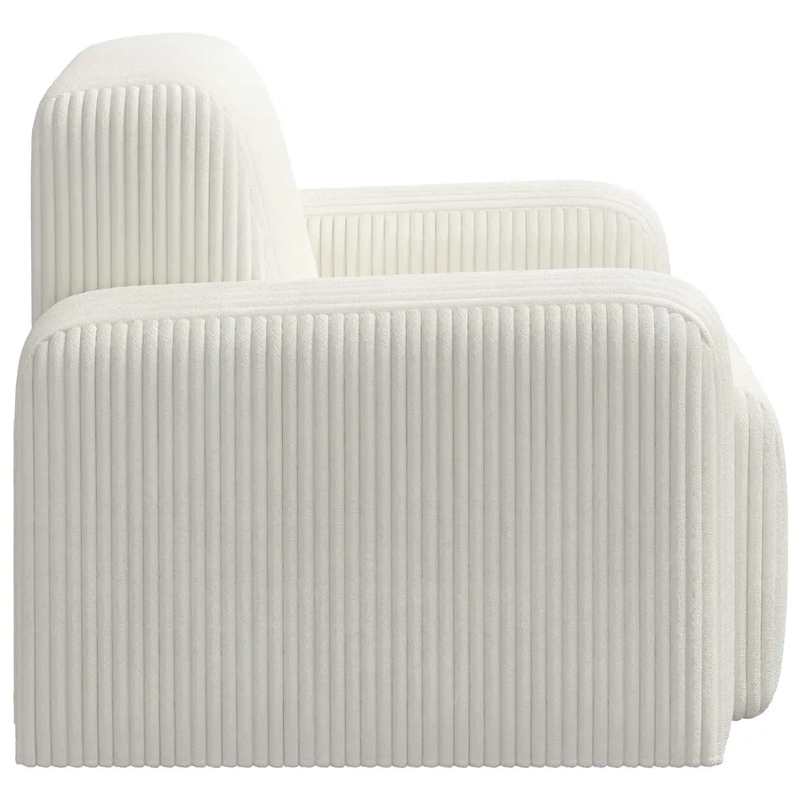 Fauteuil Crème velours côtelé - 4