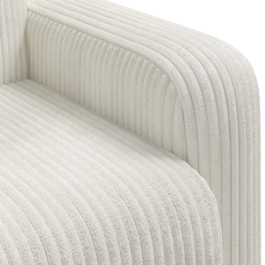 Fauteuil Crème velours côtelé - 6