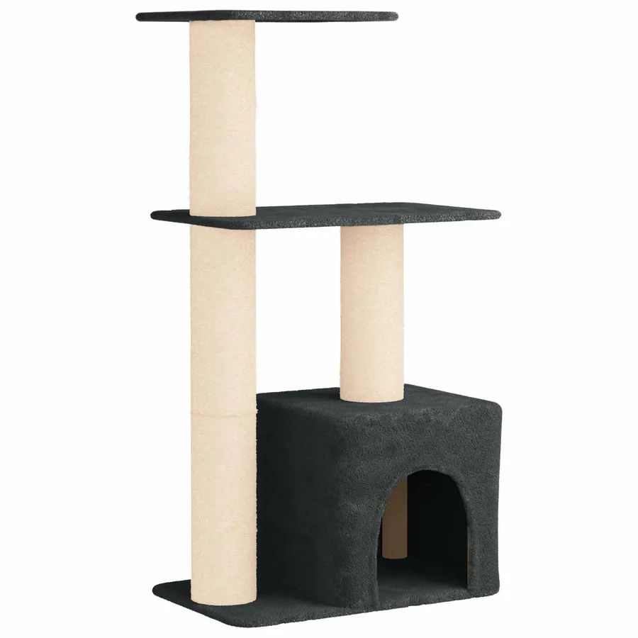 Arbre à chat avec poteaux à griffer en sisal Gris foncé 133 cm - 2