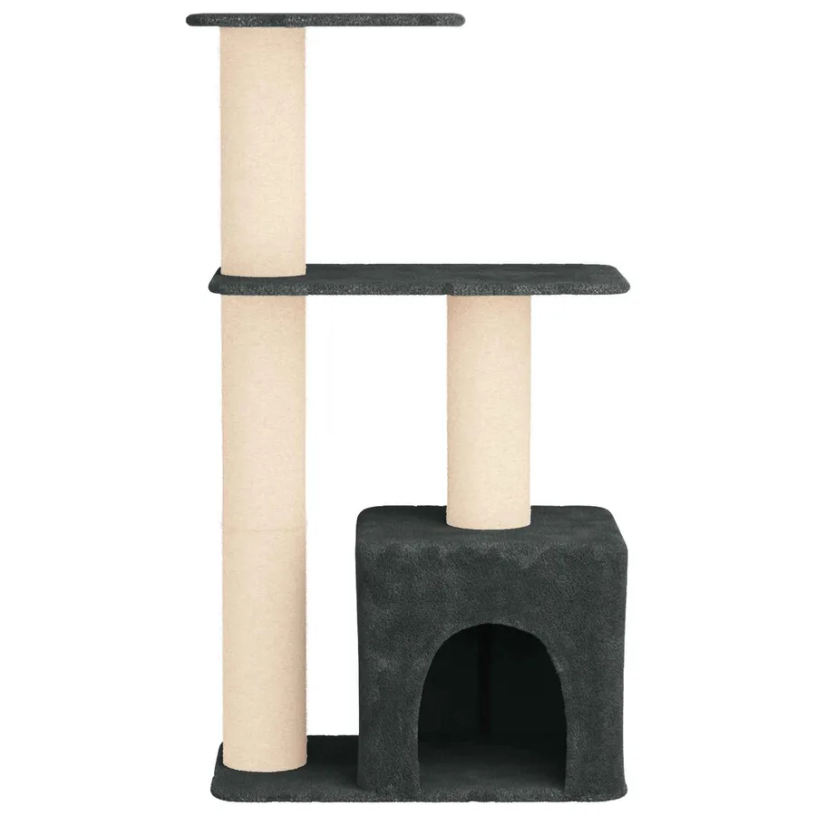 Arbre à chat avec poteaux à griffer en sisal Gris foncé 133 cm - 4
