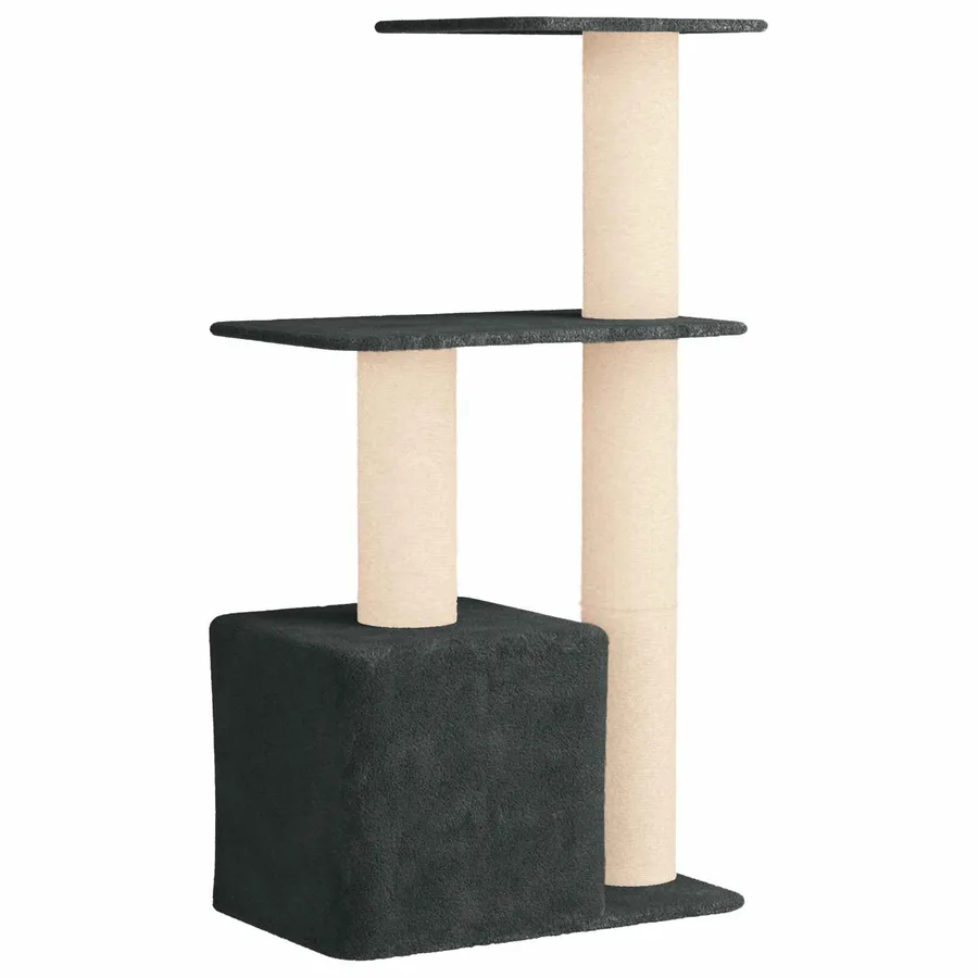 Arbre à chat avec poteaux à griffer en sisal Gris foncé 133 cm - 6