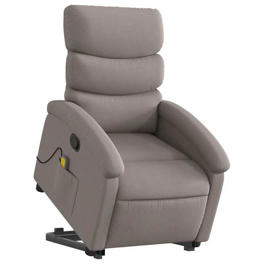 Fauteuil inclinable de massage Taupe Tissu - 3