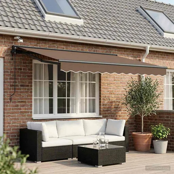 Auvent rétractable électrique Taupe 3,5 x 2 m
