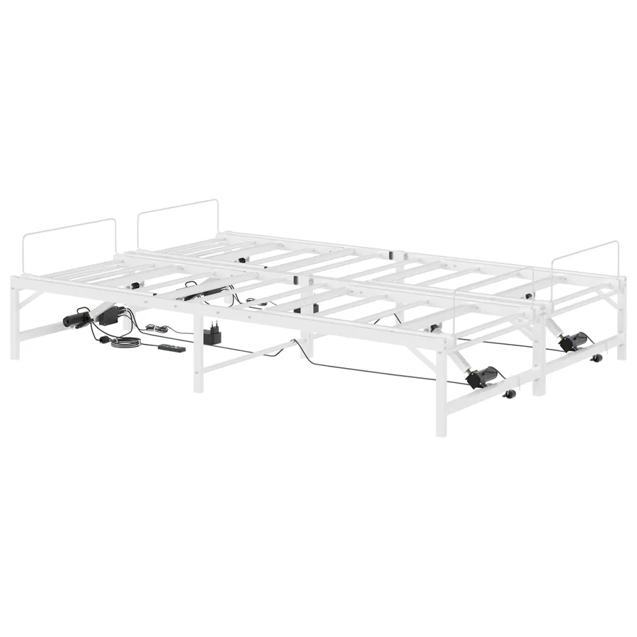 Cadre de Lit Électrique Réglable Blanc 120 x 190 cm Acier - 5