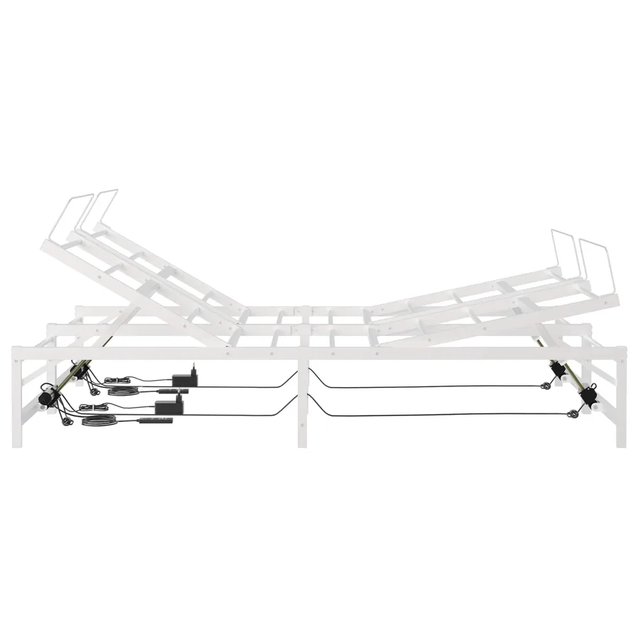 Cadre de Lit Électrique Réglable Blanc 120 x 190 cm Acier - 7
