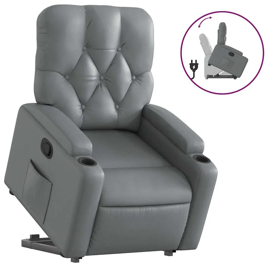 Fauteuil inclinable Gris Similicuir - 2
