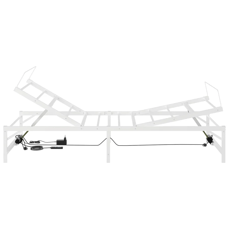 Cadre de Lit Électrique Réglable Blanc 100 x 190 cm Acier - 7