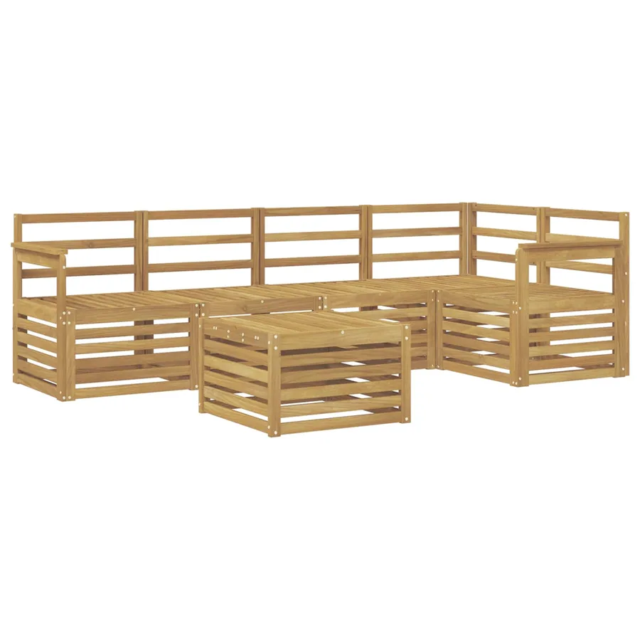 Ensemble de canapés d'extérieur 6 pcs Blanc 59 x 59 x 37 cm - 2