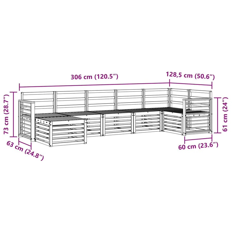 Ensemble de canapés d'extérieur 7 pcs Blanc - 9