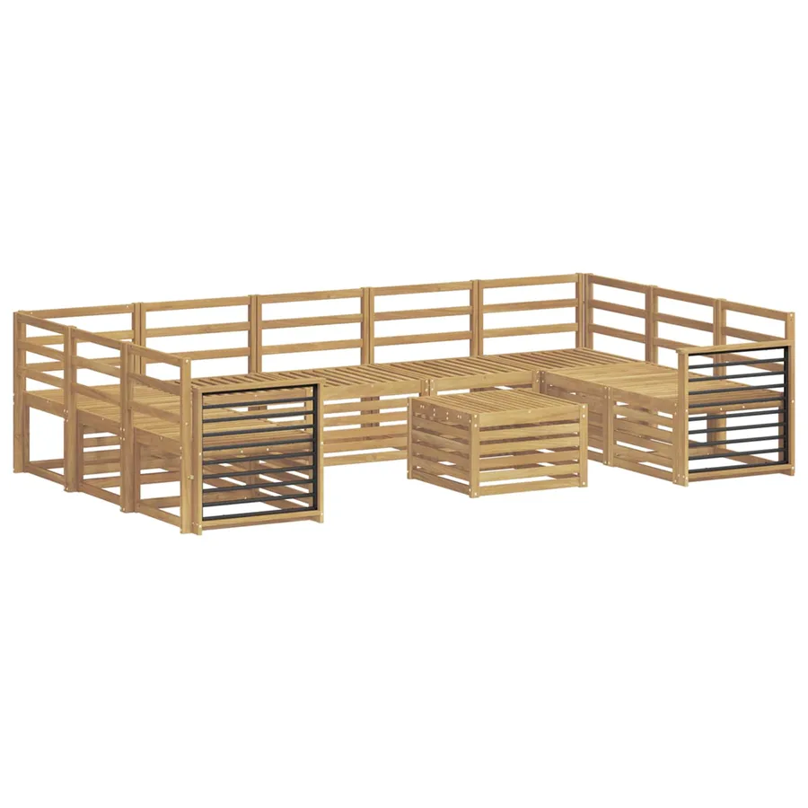 Ensemble de canapés d'extérieur 10 pcs Blanc 59 x 59 x 37 cm - 2