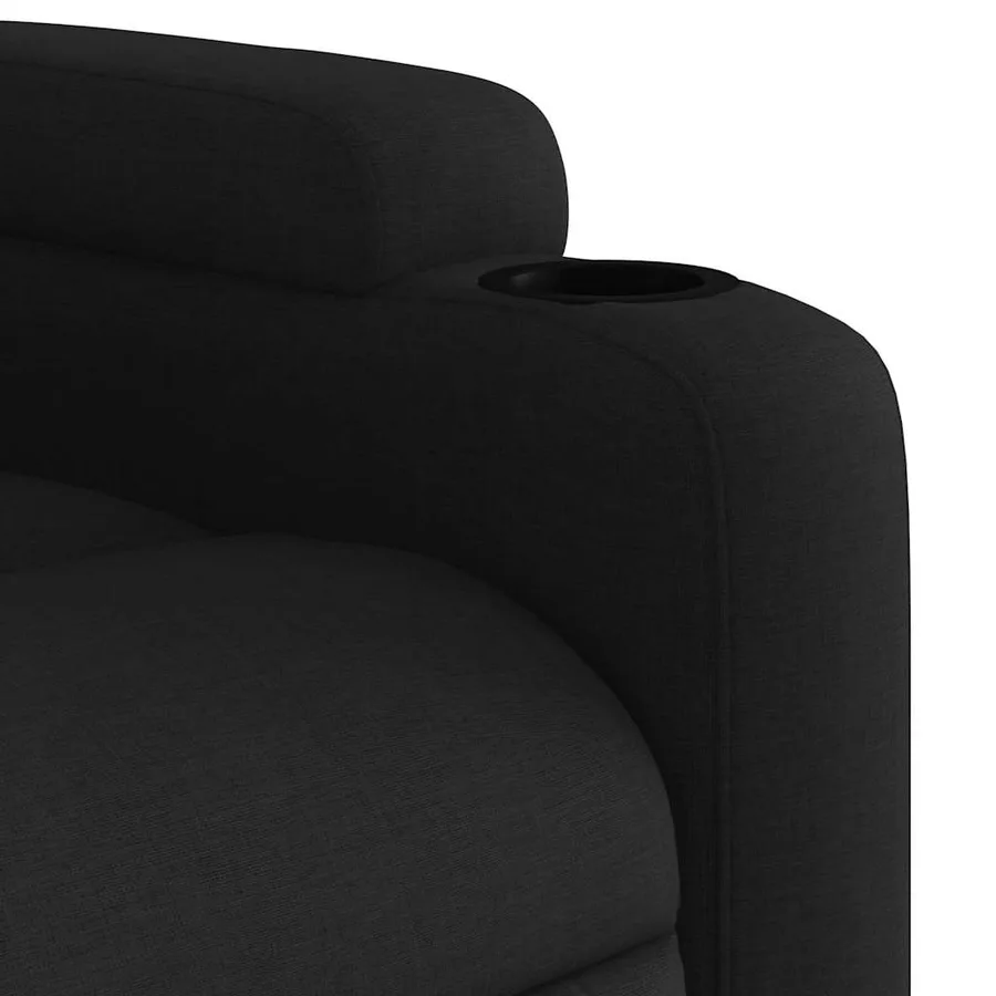 Fauteuil de massage inclinable Noir Tissu - 11