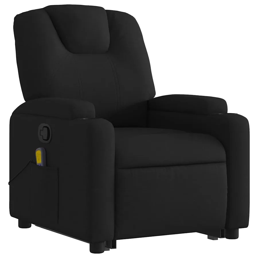 Fauteuil de massage inclinable Noir Tissu - 4