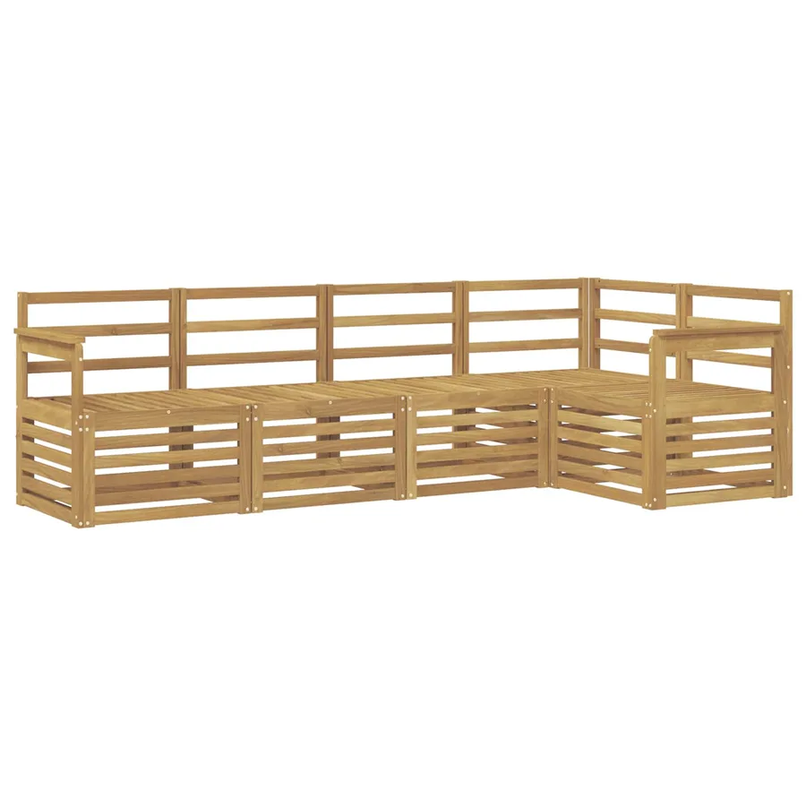 Ensemble de canapés d'extérieur 5 pcs Blanc 247 x 128,5 x 73 cm - 2