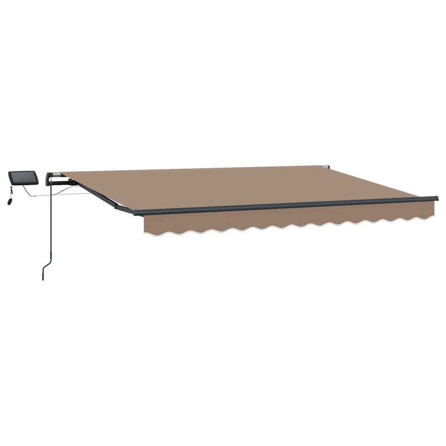 Auvent rétractable Taupe 450 × 300 cm Tissu et Aluminium - 2
