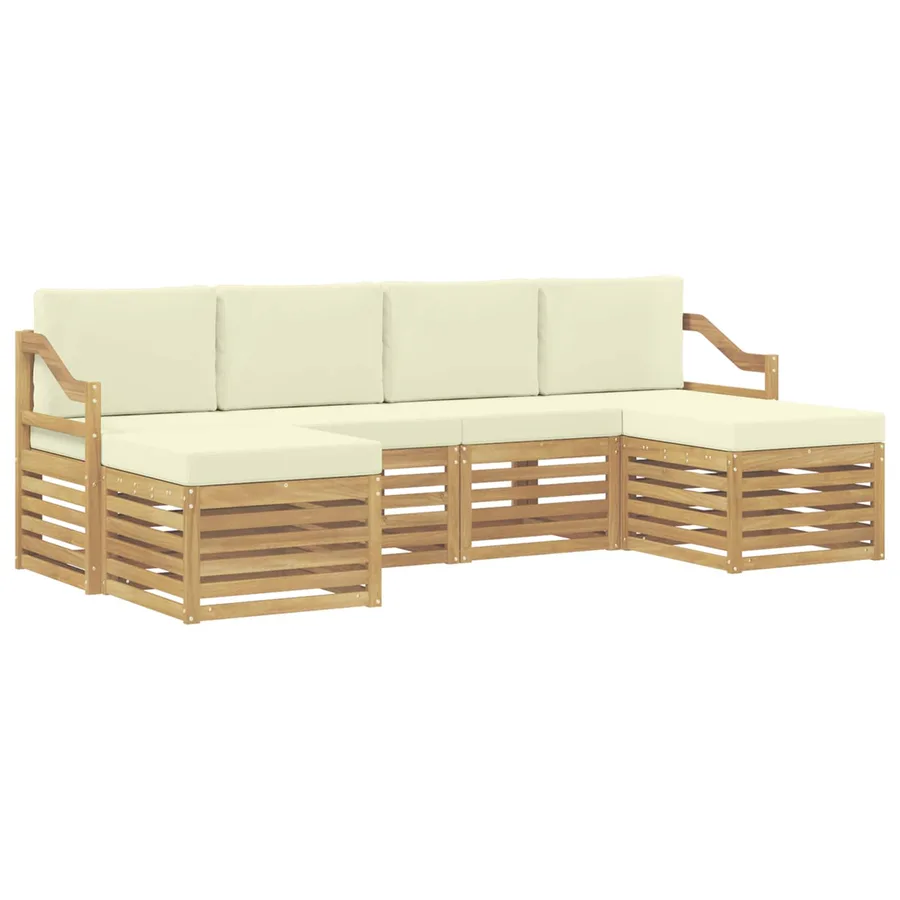 Ensemble de canapés d'extérieur 6 pcs Blanc et crème - 2