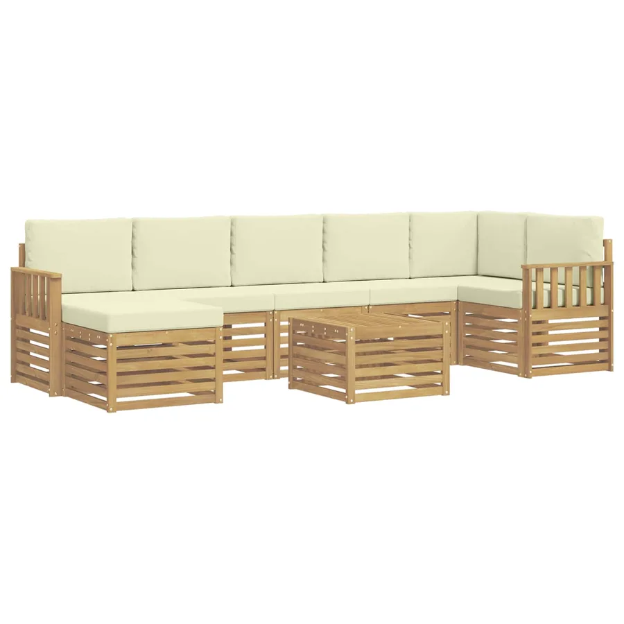 Ensemble de canapés d'extérieur 8 pcs Blanc et crème - 2