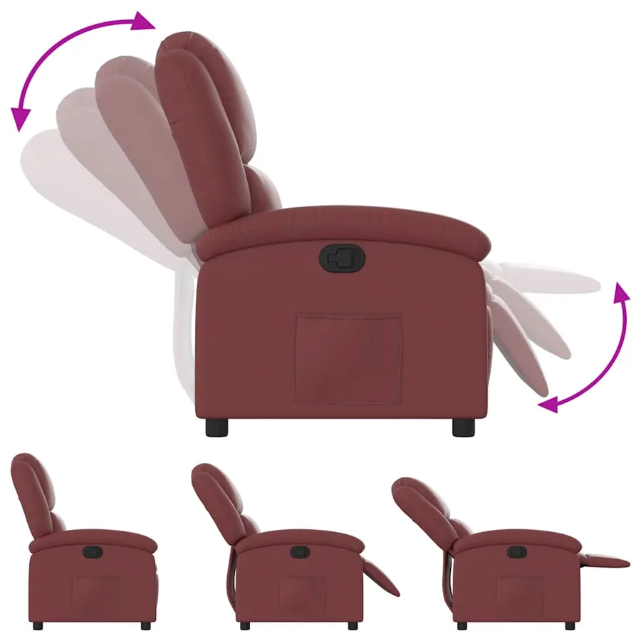 Fauteuil inclinable Rouge bordeaux Similicuir - 7