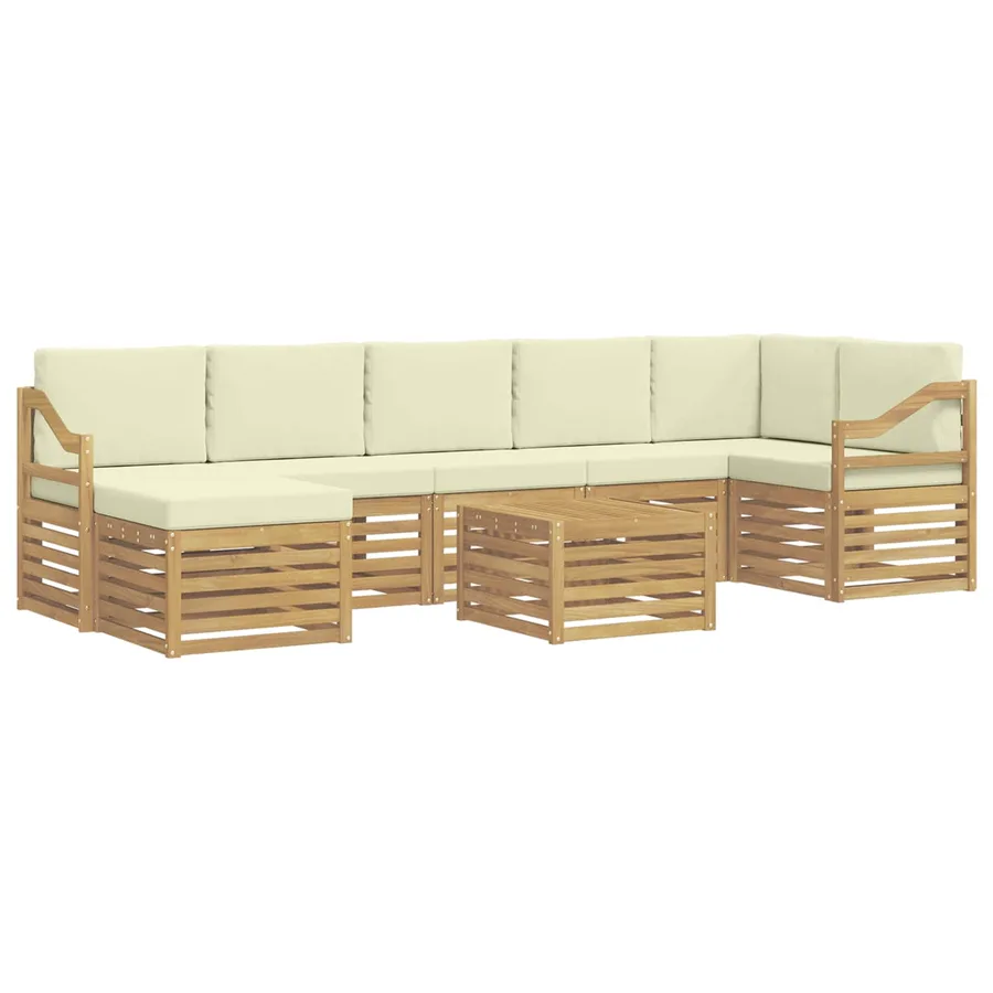 Ensemble de canapés d'extérieur 8 pcs Blanc et crème - 2