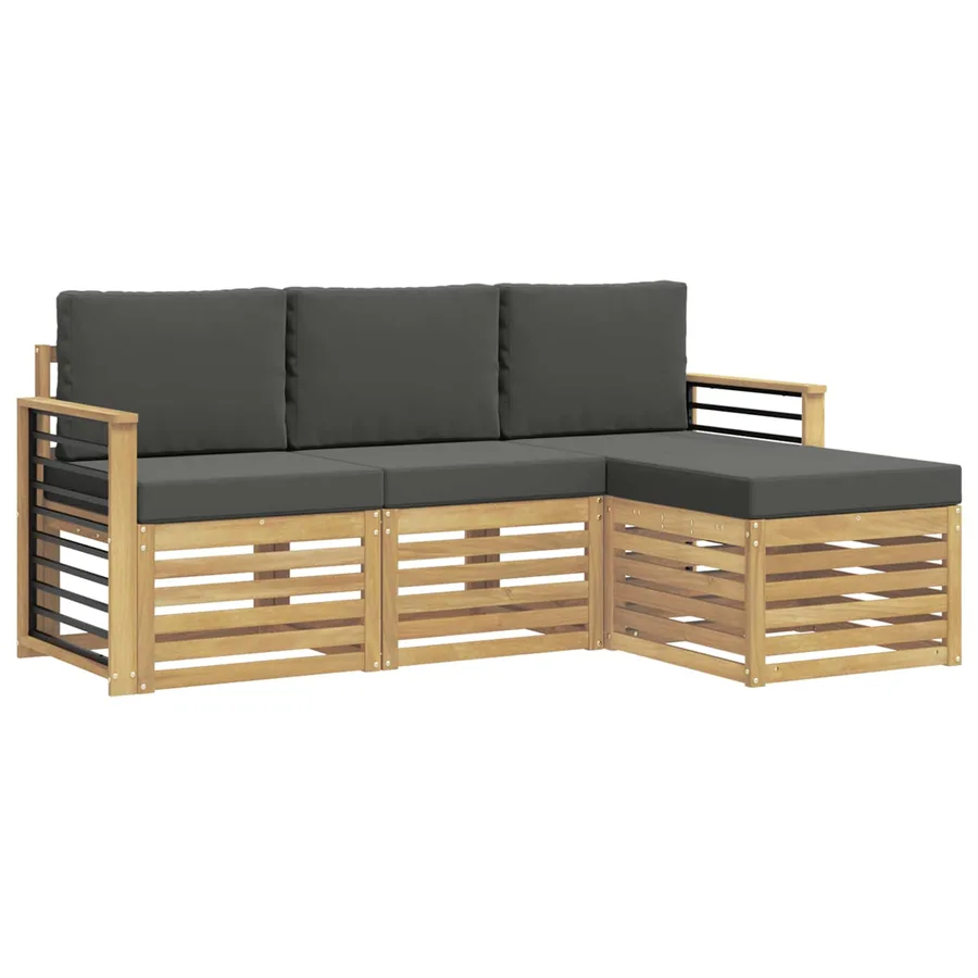 Ensemble de canapés d'extérieur 4 pcs Blanc et anthracite - 2