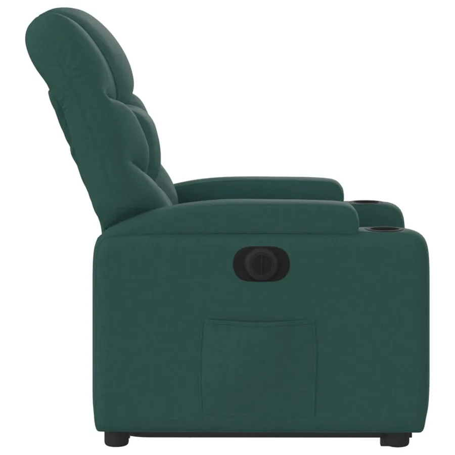 Fauteuil inclinable électrique vert foncé tissu - 10