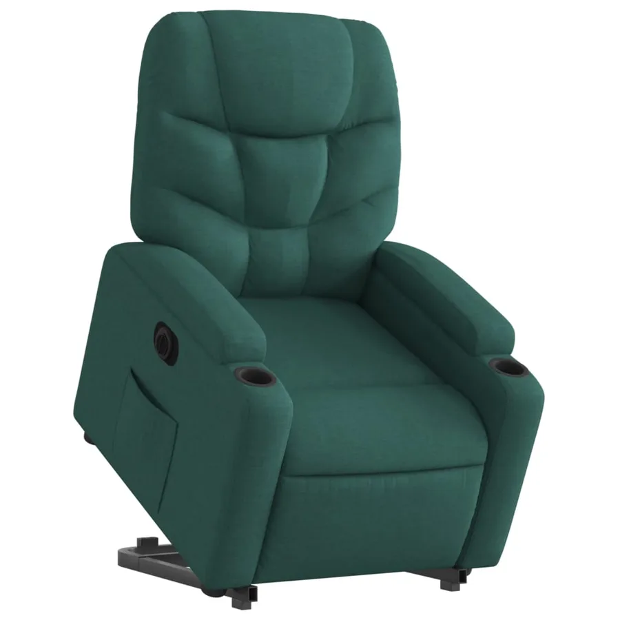 Fauteuil inclinable électrique vert foncé tissu - 3