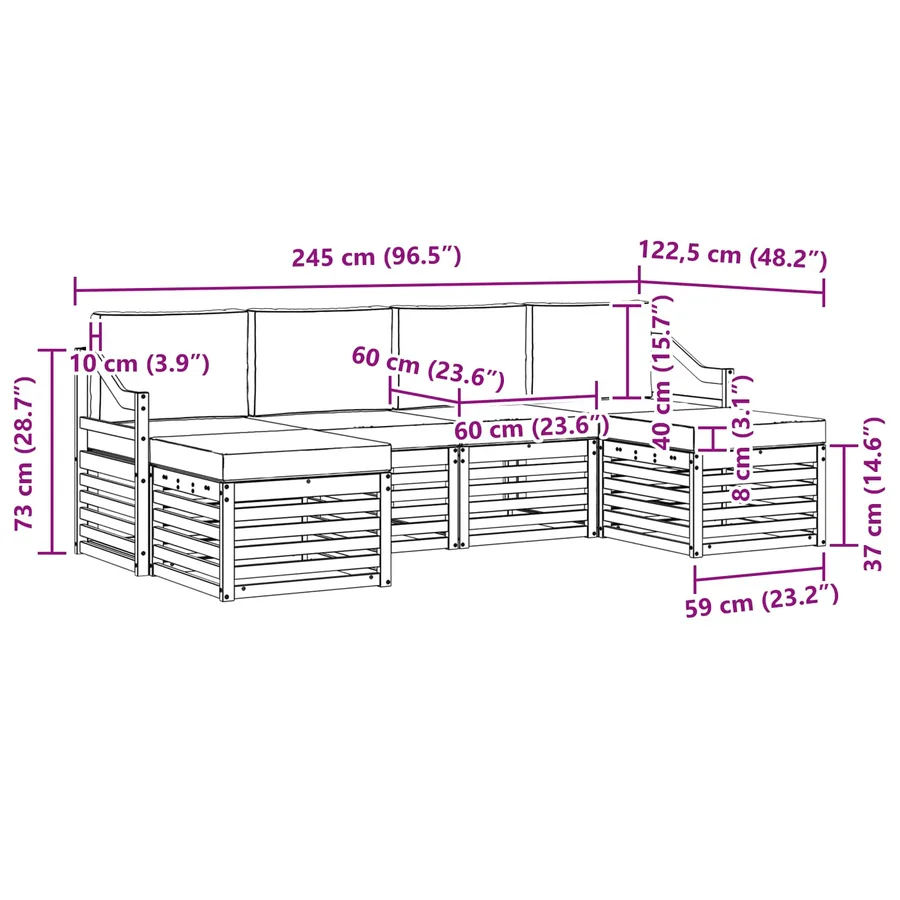 Ensembles de canapés 6 pcs Blanc et anthracite - 6