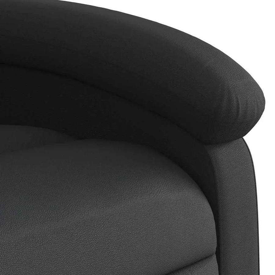 Fauteuil inclinable électrique noir cuir véritable - 12