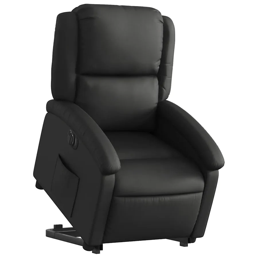 Fauteuil inclinable électrique noir cuir véritable - 3