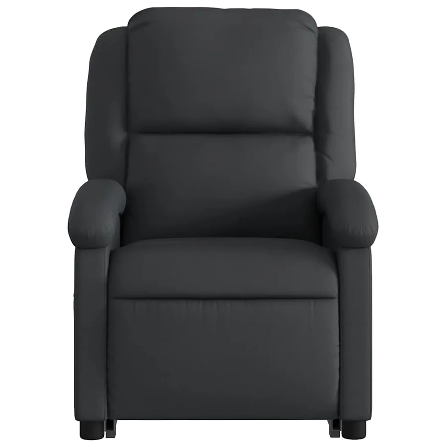 Fauteuil inclinable électrique noir cuir véritable - 9